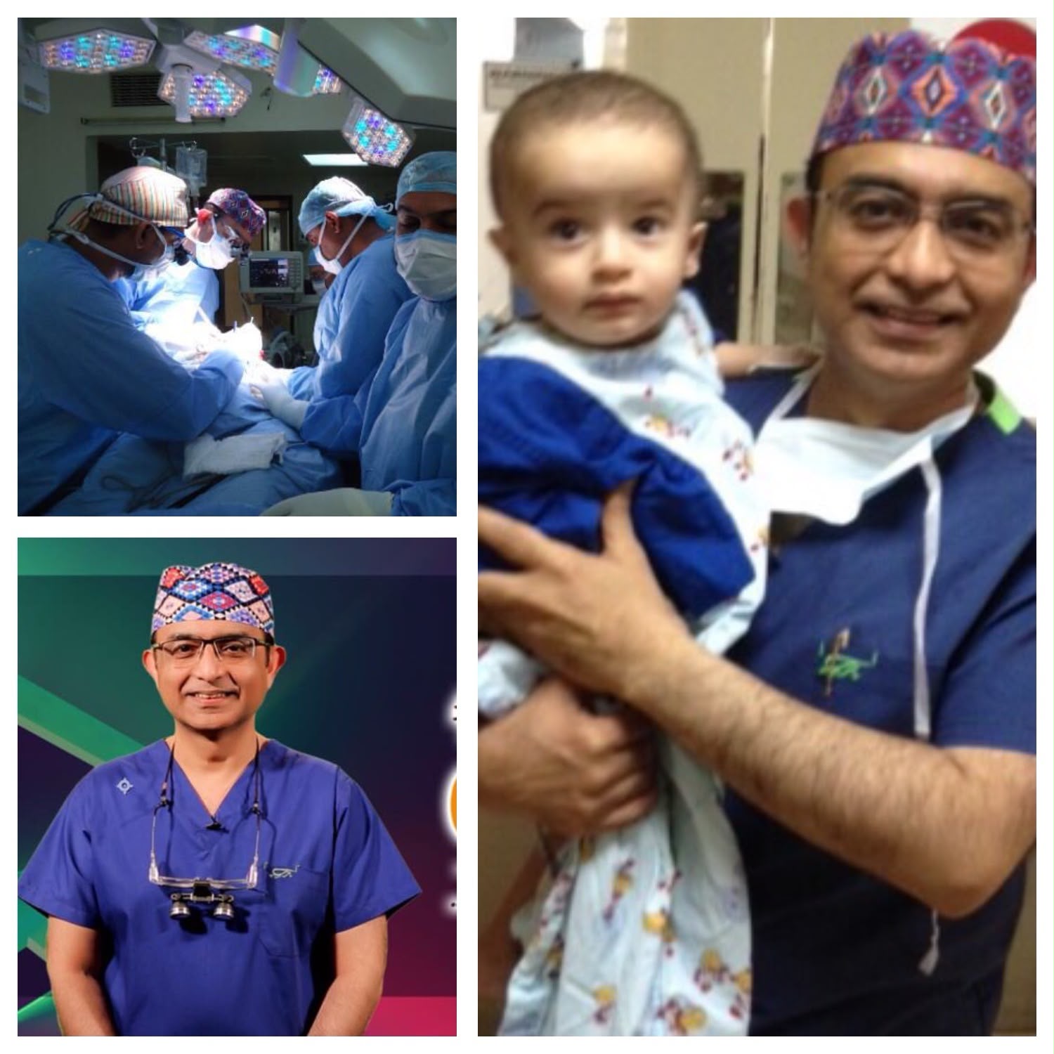 Dr. Ansari holding a patient in the clinic